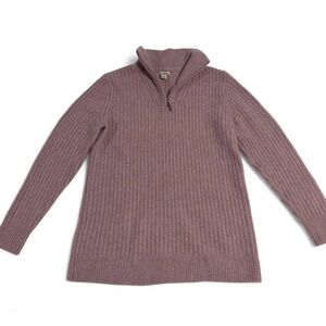 L.L.Bean Wool Blend Quarter Zip Sweater Women’s Small Light Purple Pink Lilac